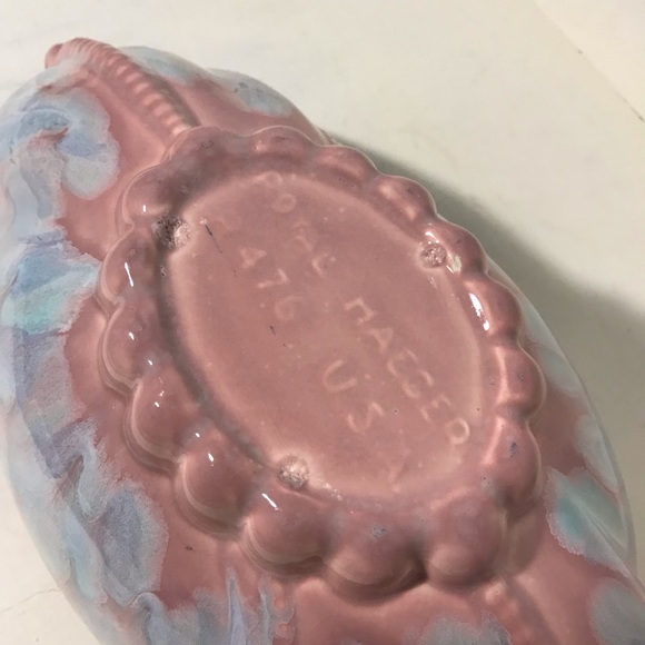 Royal Haeger Console Bowl Pink Aqua Seashell R 476 - Picture 2 of 8